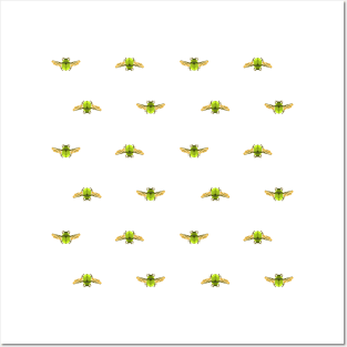 Light Open Simple Green Beetle Pattern Posters and Art